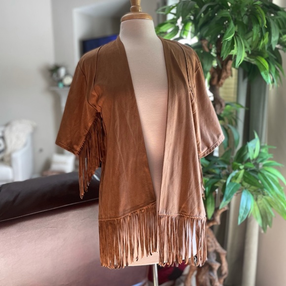 Hollister Jackets & Blazers - Hollister Faux Suede Cowgirl look fun fringe jacket size small
